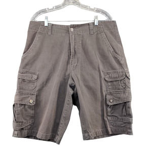 OP Ocean Pacific Mens Cargo Shorts Brown 34 Pockets Cotton Belt Loops